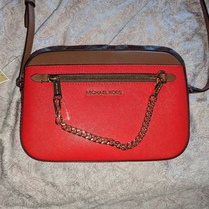 New Michael Kors red jet set bag